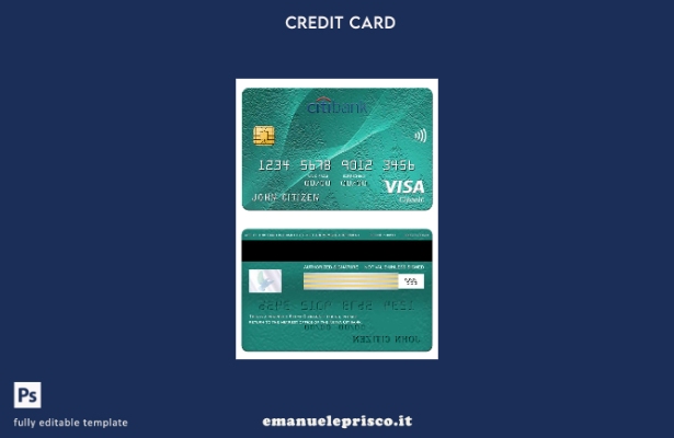 modello di carta classica per visto Kenya Citibank in stile verificato